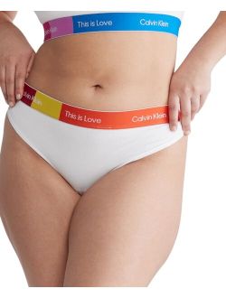 Plus Size Pride This Is Love Colorblocked Thong Underwear QF7279