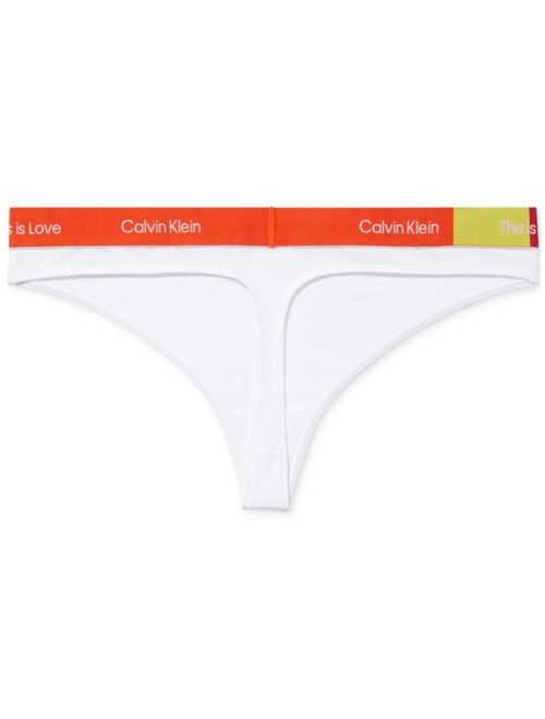 CALVIN KLEIN Plus Size Pride This Is Love Colorblocked Thong Underwear QF7279