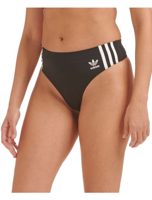 ADIDAS INTIMATES Women's 3-Stripes Wide-Side Thong Underwear 4A1H63