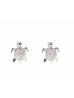 Sterling silver 925 Hawaiian sea turtle stud post earrings extra small 7mm
