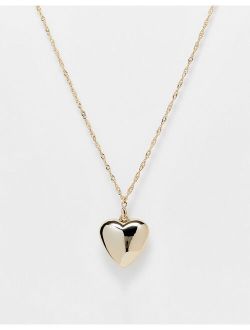 necklace with puff heart pendant