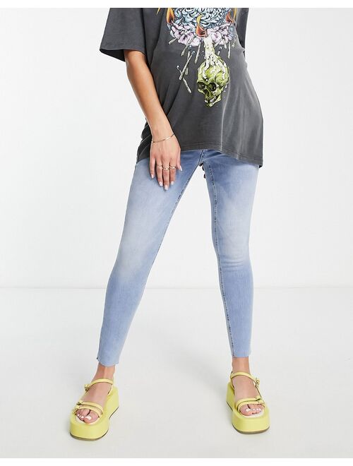 River Island Maternity high rise skinny jeans in blue