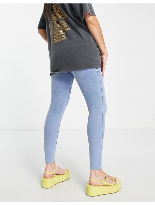 River Island Maternity high rise skinny jeans in blue