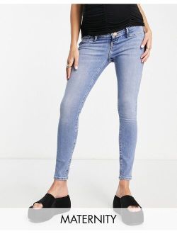 Maternity Molly overbump skinny jean in light blue
