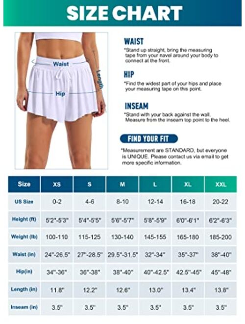 Ewedoos Flowy Shorts for Women 2 in 1 Gym Workout Butterfly Shorts Women Breezy Soft Yoga Athletic Running Shorts for Women