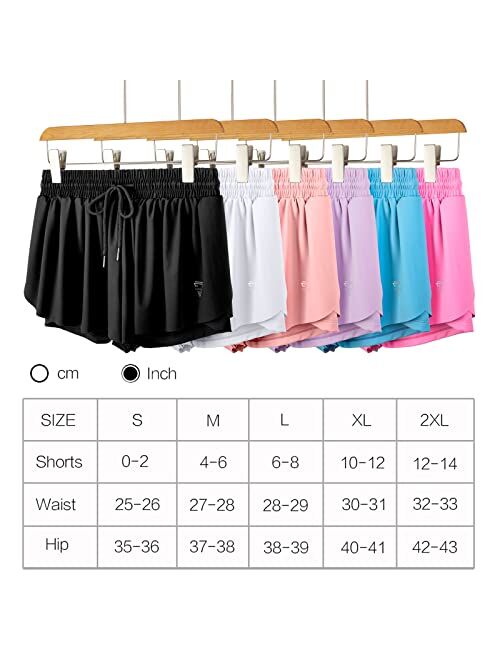 Blaosn Flowy Athletic Shorts for Women Gym Yoga Workout Running Biker Spandex Butterfly Tennis Skirts Cute Clothes Summer