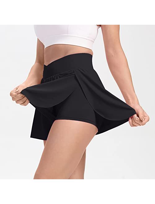 Blaosn Flowy Shorts for Women Gym Yoga Athletic Workout Running Spandex Lounge Comfy Sweat Cross Skirt Summer Clothes