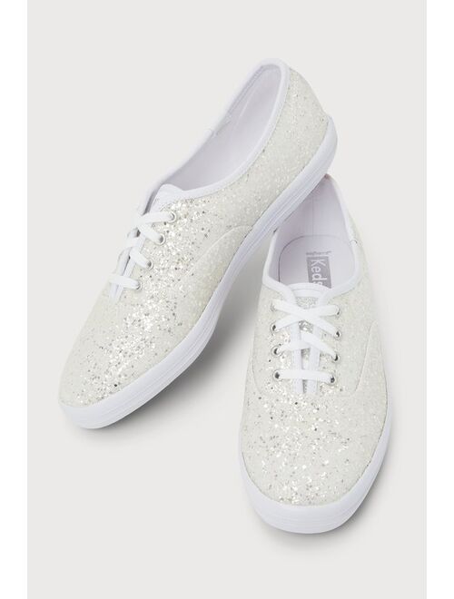 Keds Champion White Glitter Canvas Sneakers
