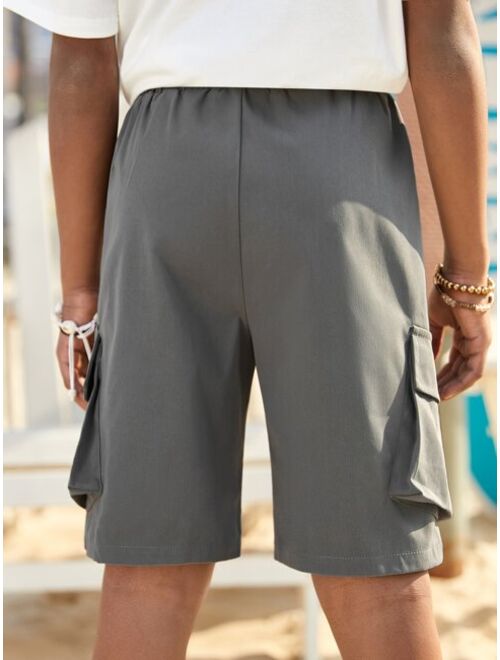 SHEIN Boys Flap Pocket Side Shorts