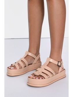 Talea Light Nude Flatform Buckle Sandals