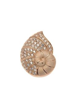 925 Sterling Silver Pink Rose Gold Plated Hawaiian Nautilus Shell Slide cz Pendant