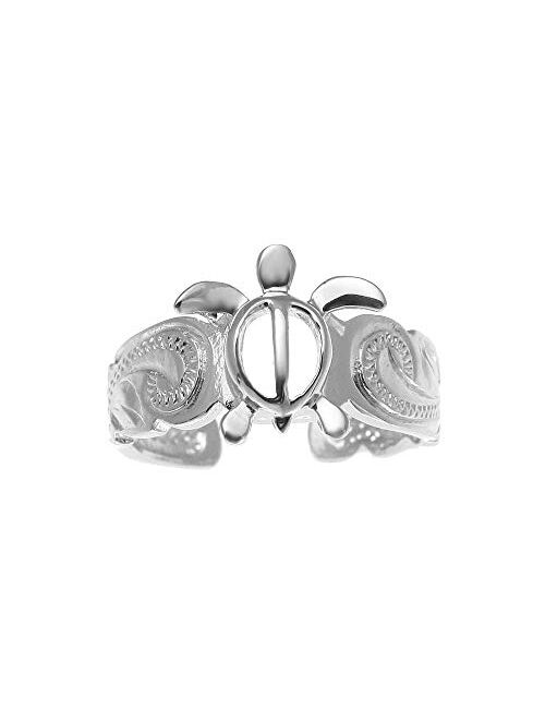 Arthur's Jewelry 925 Sterling Silver Rhodium Plated Hawaiian Honu sea Turtle Scroll Cut Out Scalloped Edge Toe Ring