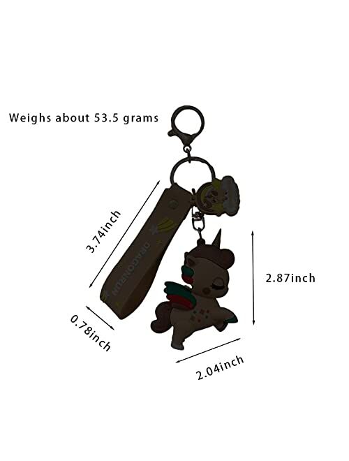 BEXOA Cute Keychain Christmas Gift - Kawaii New Year Backpack Charms Cartoon Unicorn Bag Keychains Car Key Ring for Women Men