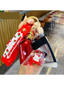 BAROTI Cute Liquid Keychain Kawaii Backpack Charms Keyring Rotation Heart KeyChain