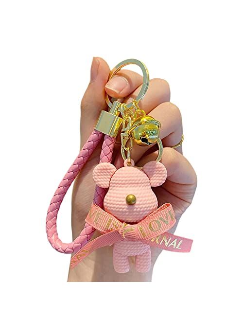 BEXOA Cute Keychain Christmas Gift Kawaii New Year Backpack Charms Cartoon Bear Boy Girl Keychains Women Men Car Key Ring