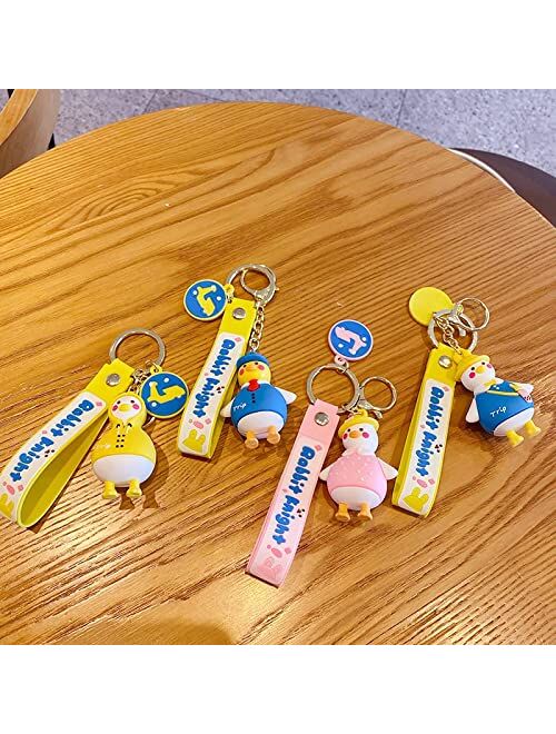 BEXOA Cute Keychain Christmas Gift - New Year Kawaii Duck Keychains Boy Girl Cartoon Backpack Charms Car Key Ring for Women