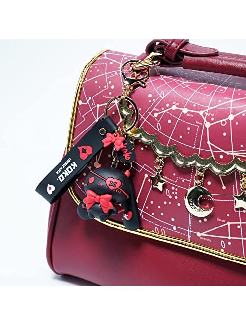 YOU WIZV Keychain for Women Star-Moon Rabbit Key Ring Demon Rabbit Charm Bag Accessory Lovers Best Friend Gift