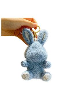 BEXOA Cute Keychain Christmas Gift - New Year Kawaii Plush Rabbit Keychains Boy Girl Backpack Charms Women Men Car Key Ring