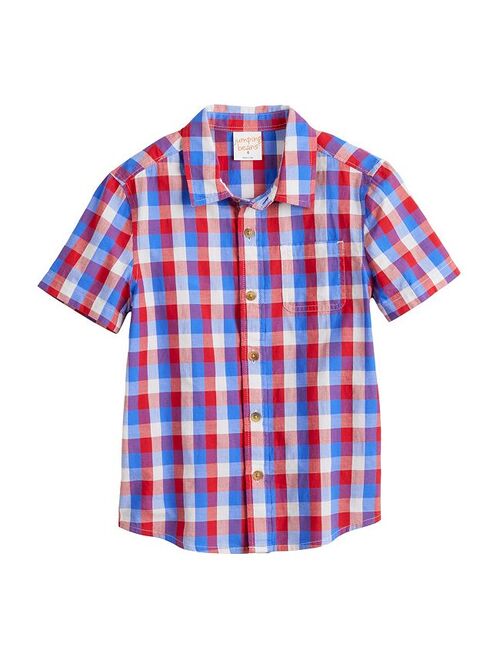 Boys 4-12 Jumping Beans Plaid Button Front Shirt