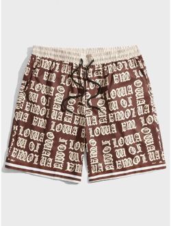 Guys Letter Graphic Shorts