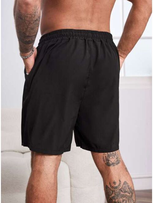 Extended Sizes Men Slant Pocket Drawstring Waist Shorts