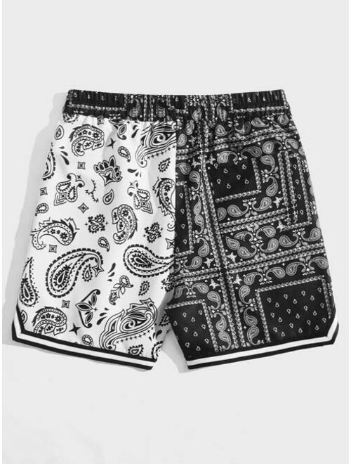 ROMWE Guys Paisley Print Shorts