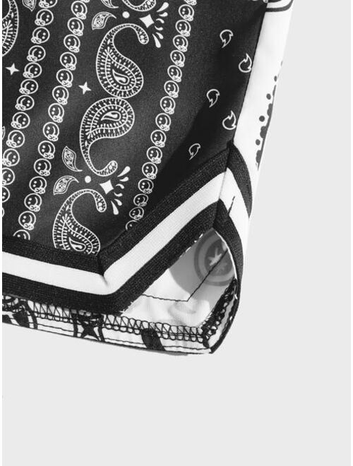 ROMWE Guys Paisley Print Shorts