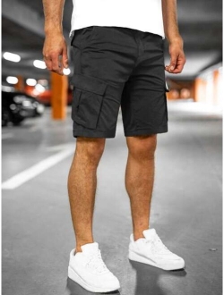 Men Flap Pocket Cargo Shorts