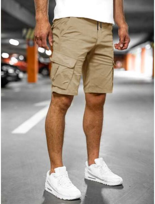 Men Flap Pocket Cargo Shorts