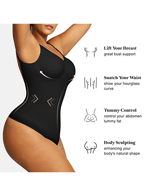 Popilush Full Body Shapewear Backless Seamless Bodysuit for Women Tummy Control Butt Lifter