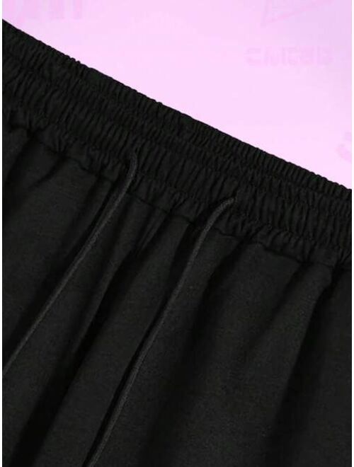 ROMWE Anime Guys Sakura Print Shorts