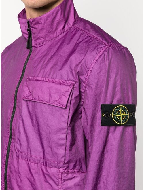 Stone Island logo-patch zip-up jacket
