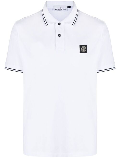 Stone Island Compass-patch tipped polo shirt