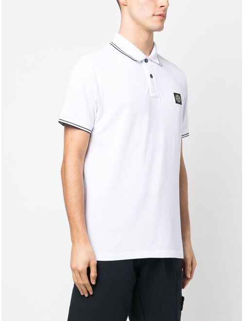 Stone Island Compass-patch tipped polo shirt