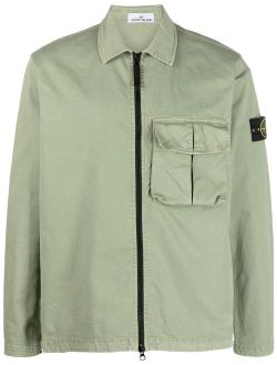 Compass-patch cargo shirt jacket