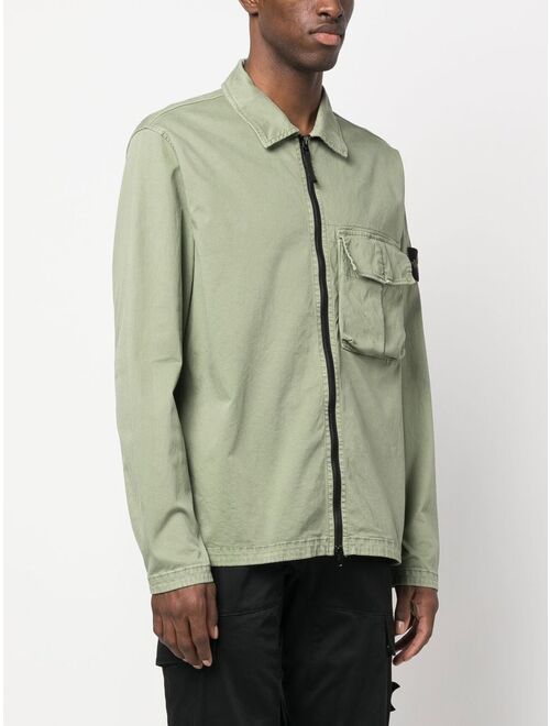 Stone Island Compass-patch cargo shirt jacket
