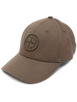 Compass-motif cotton baseball cap