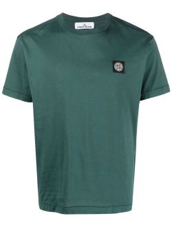 Compass-patch cotton T-shirt