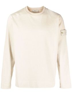 logo-patch crew-neck sweatshirt