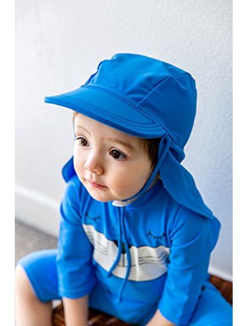 VAENAIT BABY Newborn-7T Toddler Infant Kids Unisex Boys & Girls Sun Protection Sporty Flap Swim hat UPF 50+ UV Flap Cap