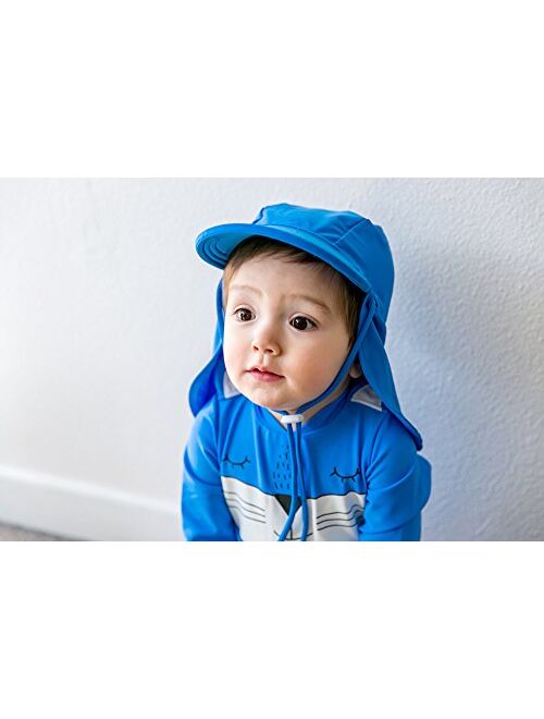 VAENAIT BABY Newborn-7T Toddler Infant Kids Unisex Boys & Girls Sun Protection Sporty Flap Swim hat UPF 50+ UV Flap Cap