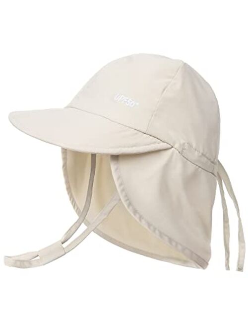 FURTALK Baby Sun Hat UPF 50+ Adjustable Baby Boys Girls Quick Drying Summer Beach Hat with Neck Flap for Traveling Swim Hat