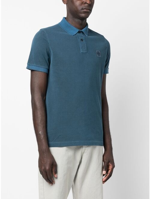 Stone Island Compass-motif cotton polo shirt