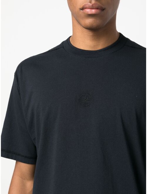 Stone Island embroidered-logo cotton T-shirt