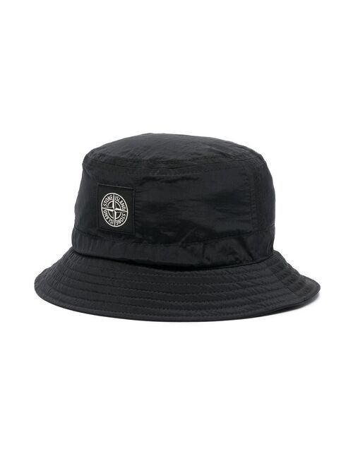 Stone Island Junior logo-patch bucket hat