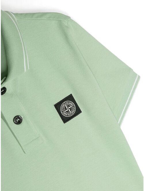 Stone Island Junior Compass-patch tipped polo shirt
