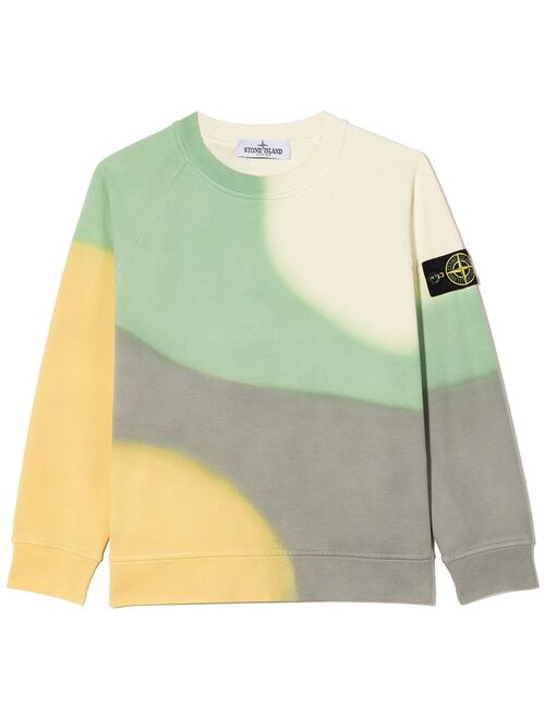Stone Island Junior TEEN colour-block crew neck sweatshirt