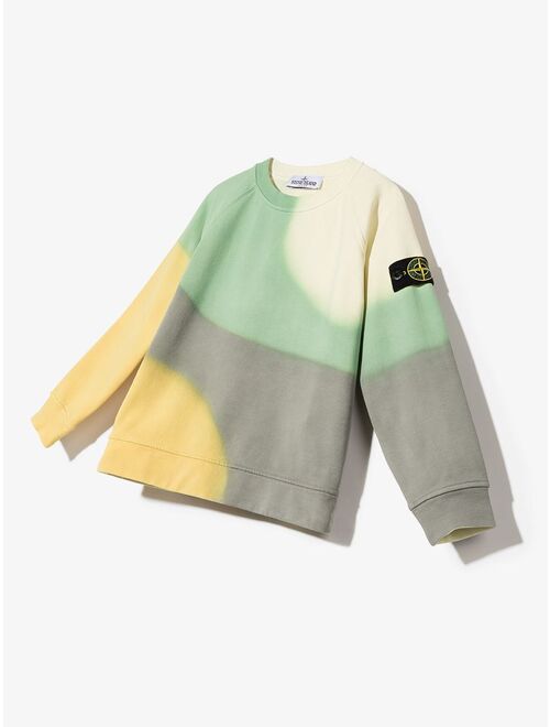 Stone Island Junior TEEN colour-block crew neck sweatshirt