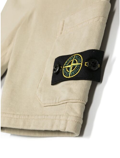 Stone Island Junior logo patch cargo shorts