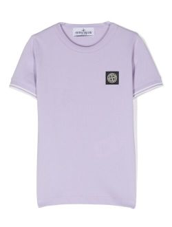 Junior logo-patch stretch-cotton T-shirt